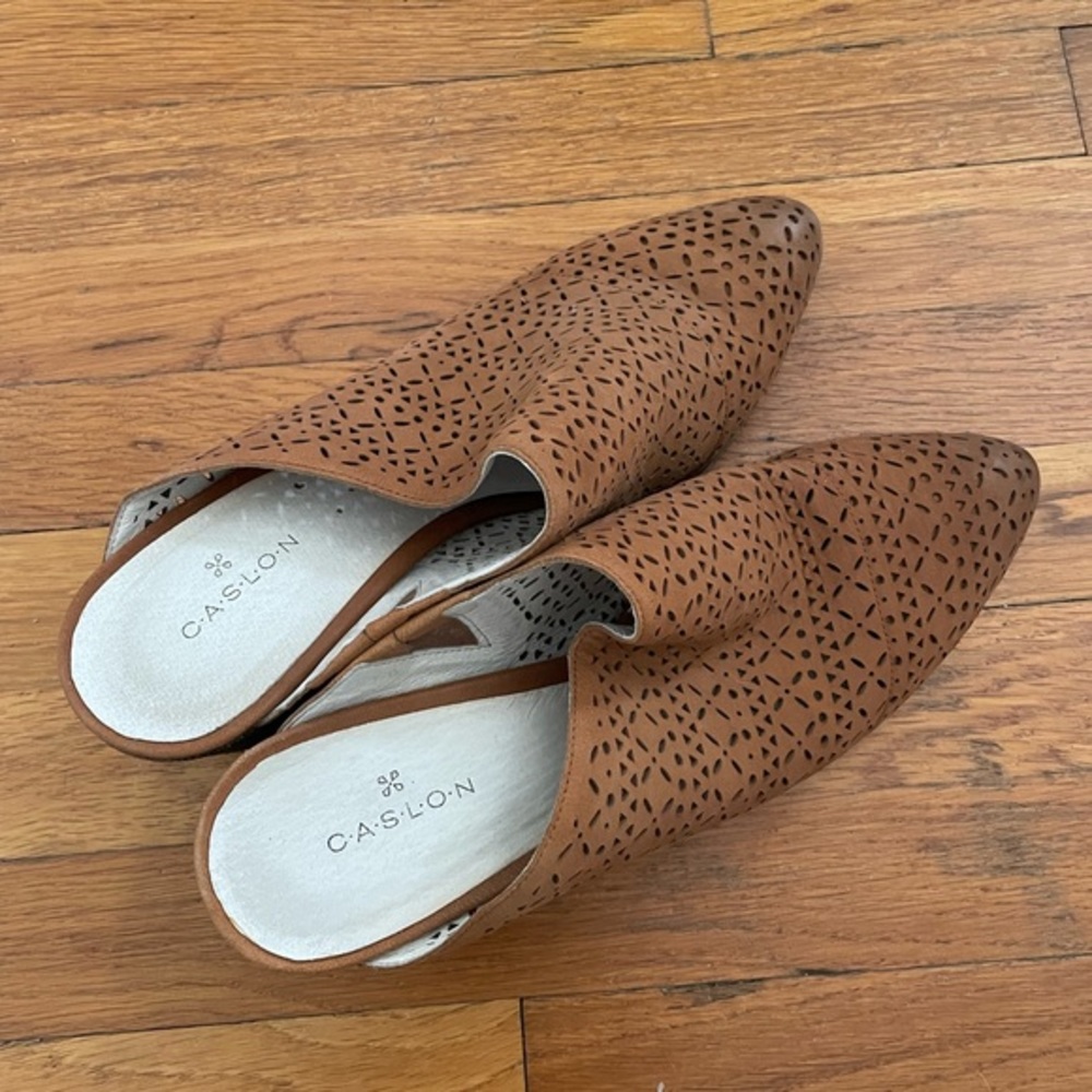 🌱Brown Caslon Heeled Mules 🌱